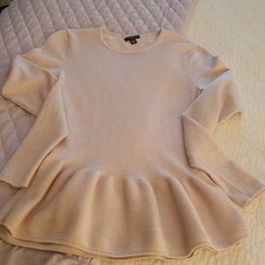 Ann Taylor soft pink peplum sweater